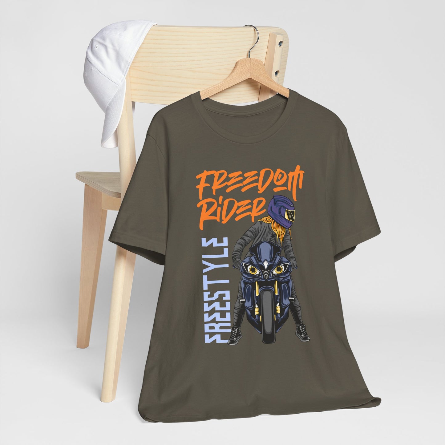 T-Shirt Freedom Rider Motorbike Unisex Short Sleeve Tee - Stylish & Bold Biker Tee