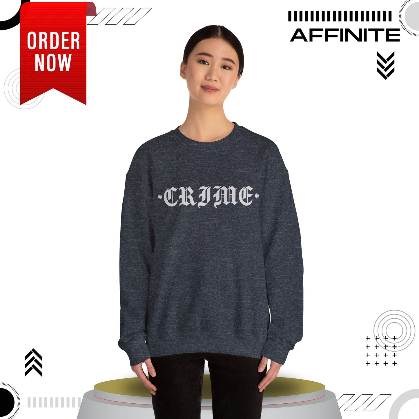 Sweatshirt CRIME Graphic Sweatshirt - Unisex Heavy Blend Crewneck (Cotton/Polyester)