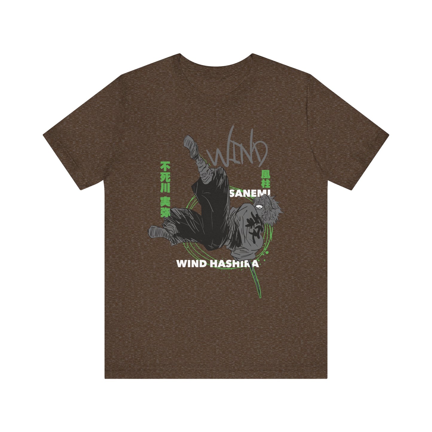 T-Shirt Sanemi Wind Hashira Shirt - Official Demon Slayer Merch (Unisex Anime Tee) Heather Brown