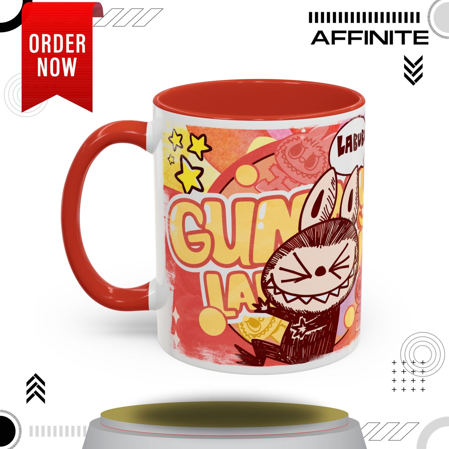 Mug Lazy Yoga Character Coffee Mug - Fun & Whimsical Art for Every Caffeine Lover 11oz Red