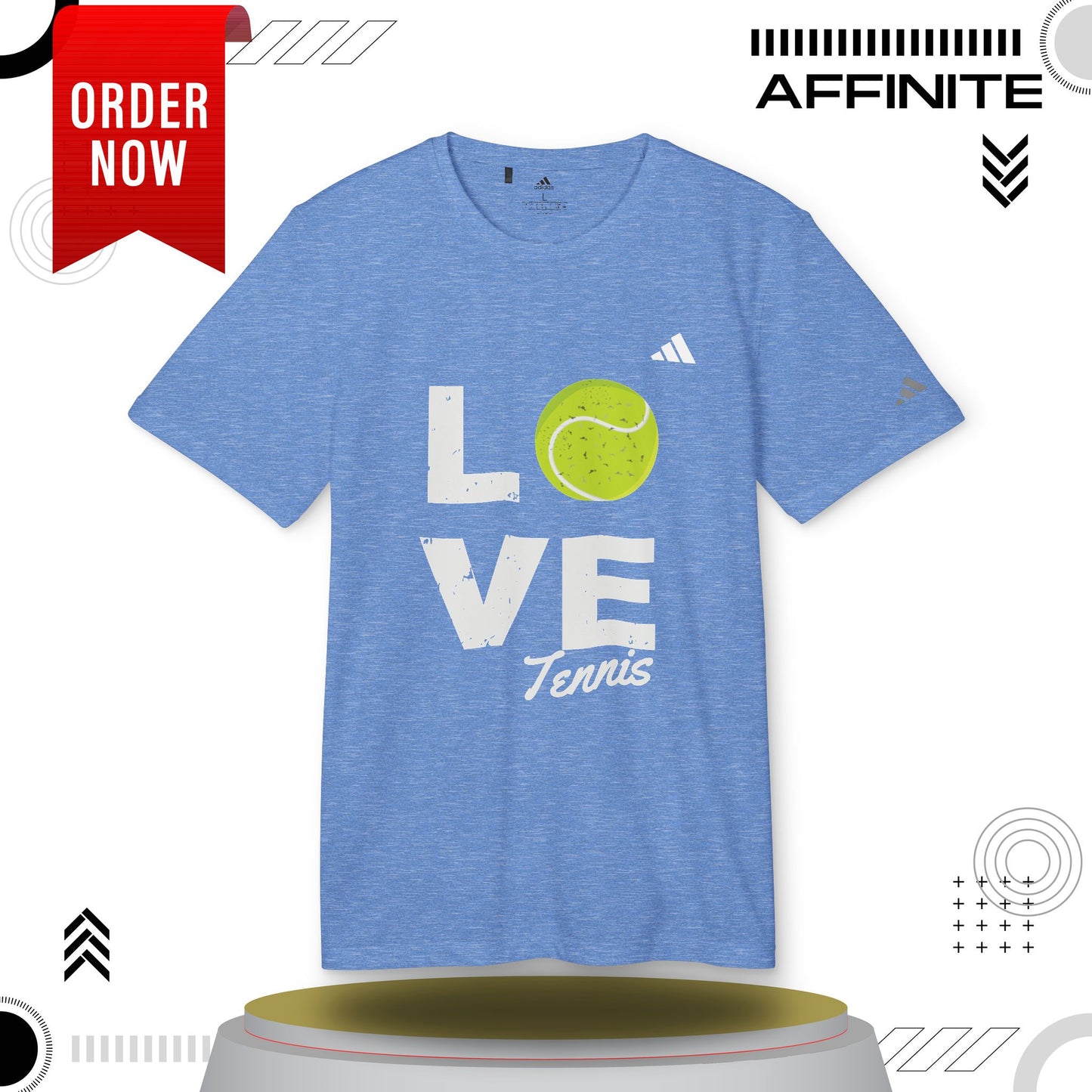 T-Shirt Love Tennis Unisex Sport T-shirt, Athletic Tee, Gift for Tennis Lovers, Tennis Apparel, Sportswear, Fitness Clothing by Adidas Collegiate Royal Heather