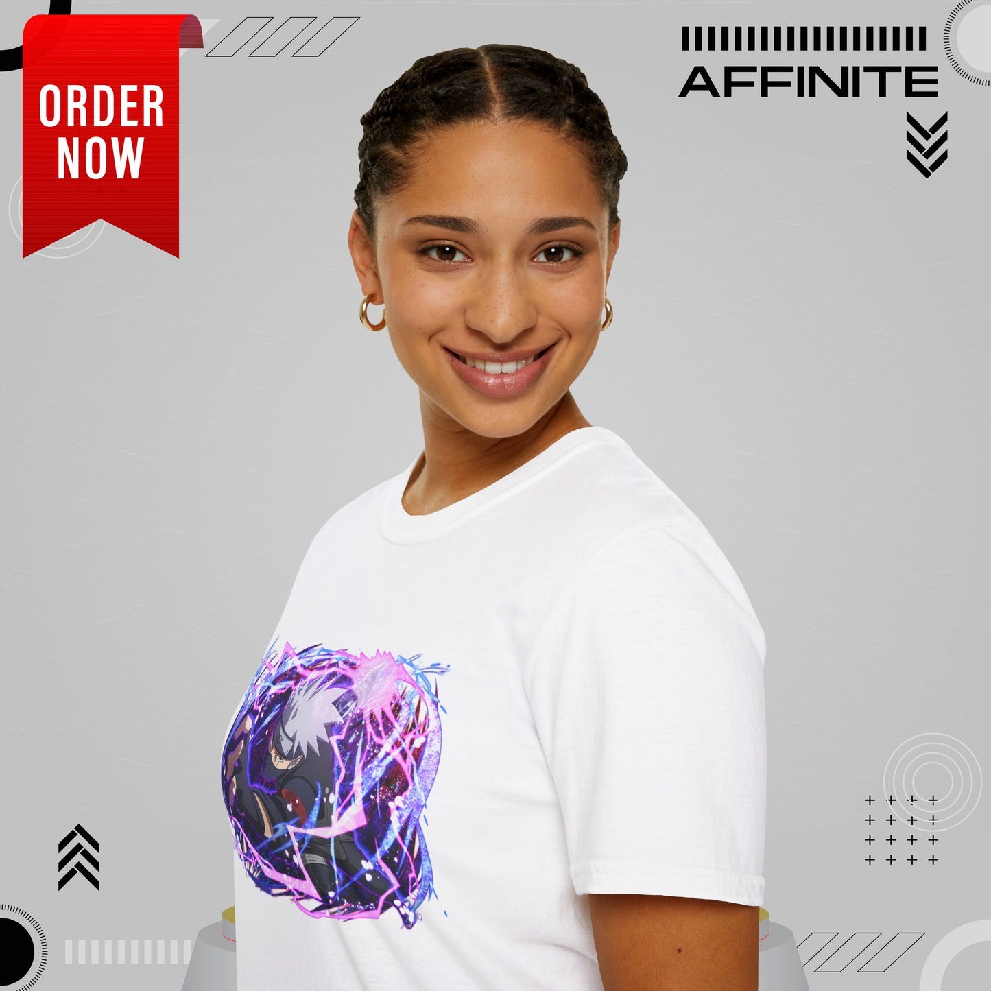 T-Shirt Unisex Softstyle T-Shirt - Bold Anime Kakashi Graphics
