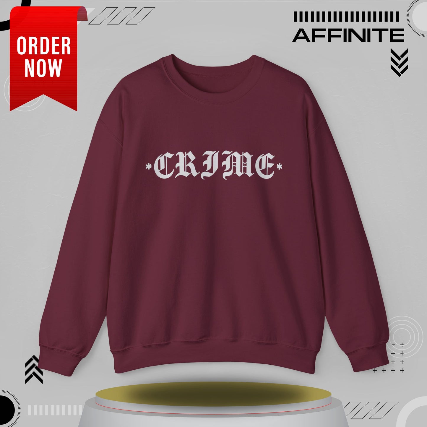 Sweatshirt CRIME Graphic Sweatshirt - Unisex Heavy Blend Crewneck (Cotton/Polyester) Maroon