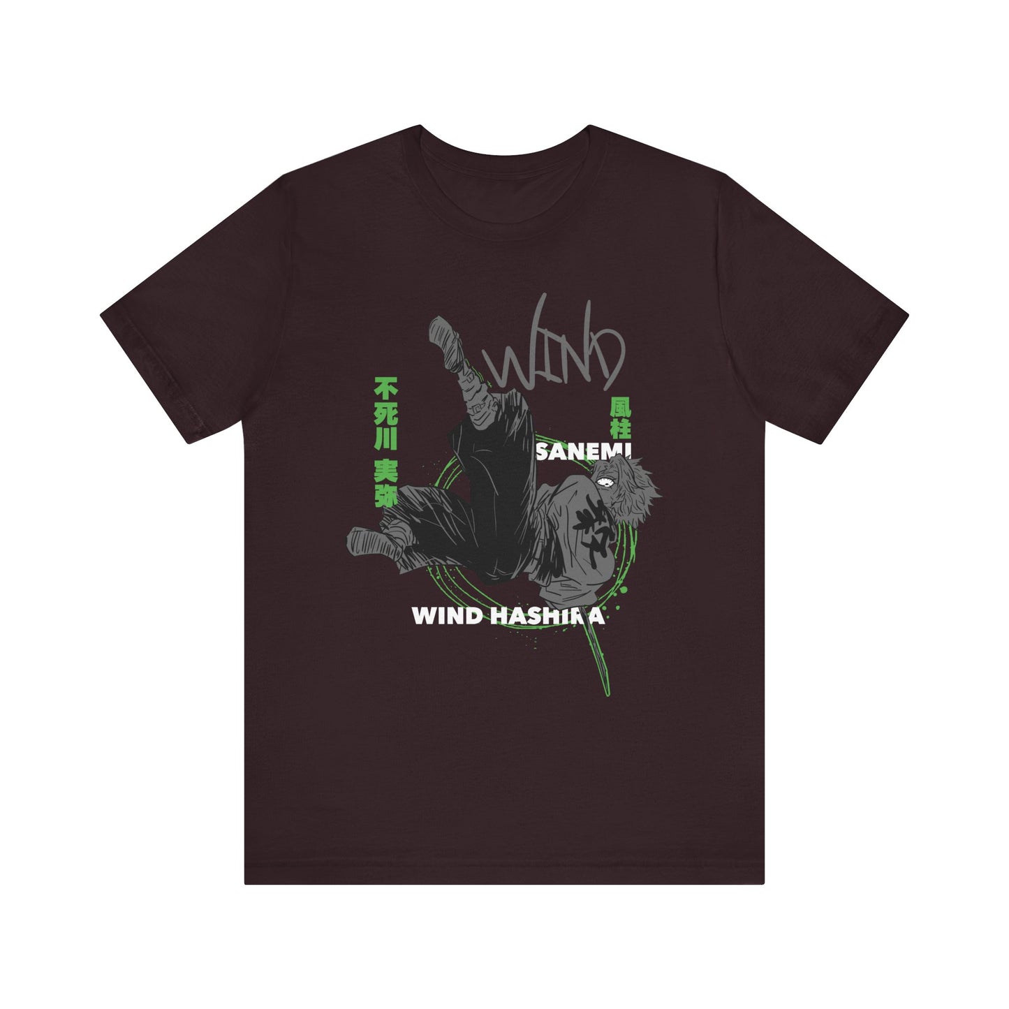 T-Shirt Sanemi Wind Hashira Shirt - Official Demon Slayer Merch (Unisex Anime Tee) Oxblood Black