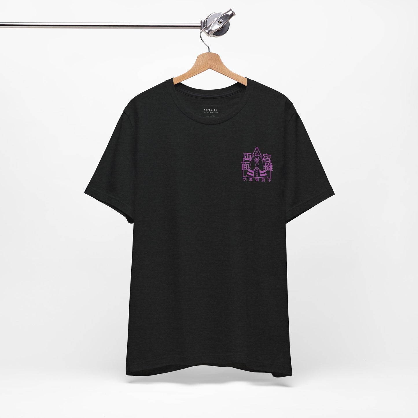 T-Shirt Unisex Anime Jujutsu Kaisen T-shirt - Sukuna Design Solid Black Blend