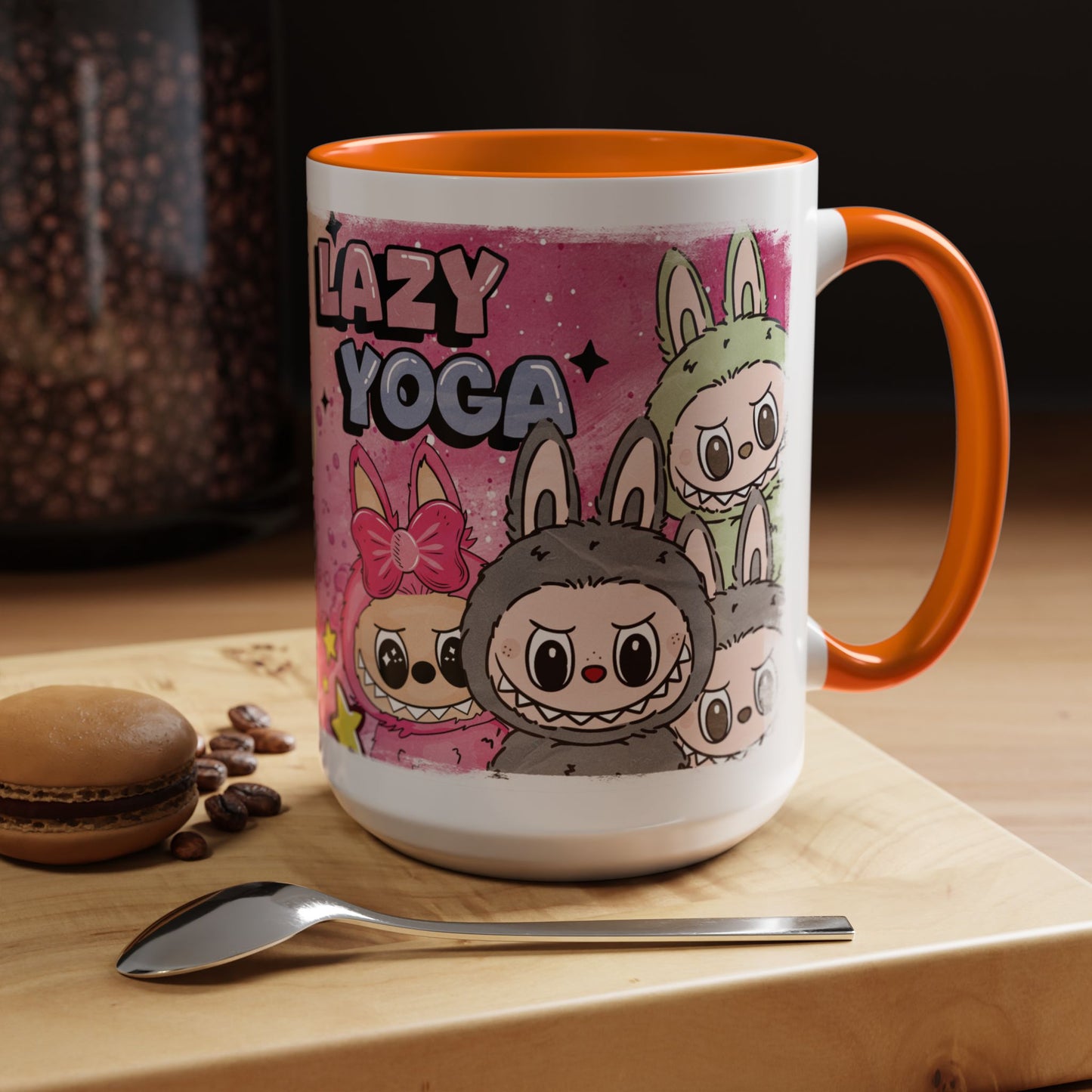 Mug Lazy Yoga Labubu Accent Coffee Mug - Fun & Playful Design for Relaxation