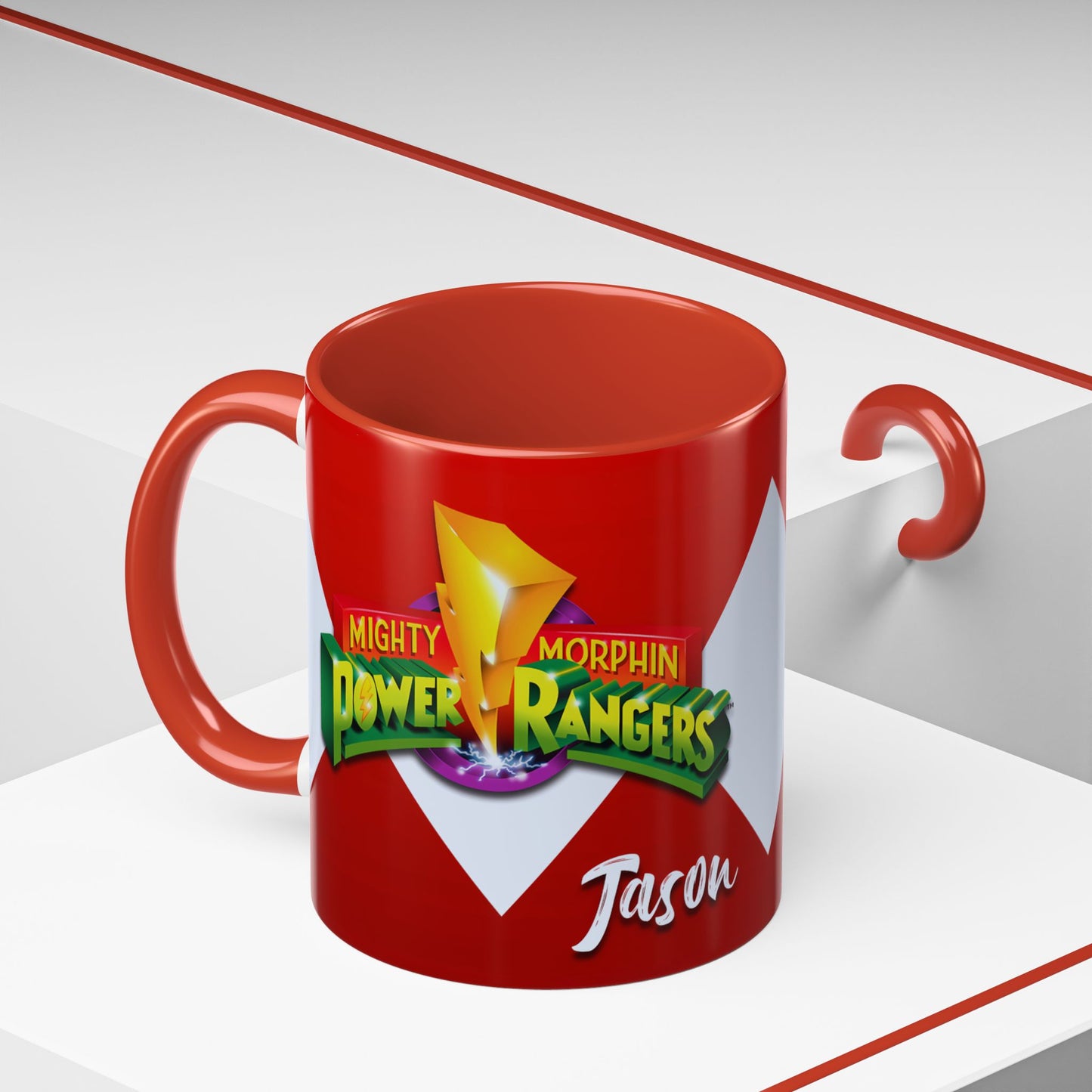 Mug Mighty Morphin Power Rangers Red Ranger Ceramic Mug - 11oz & 15oz Coffee Mug - Accent Mug for Pop Culture Fans