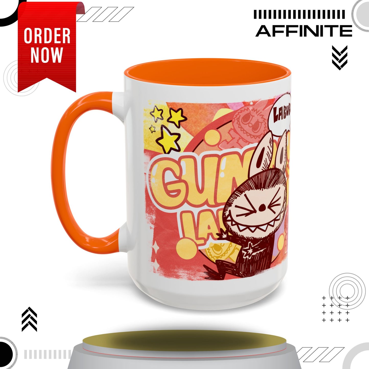 Mug Lazy Yoga Character Coffee Mug - Fun & Whimsical Art for Every Caffeine Lover 15oz Orange