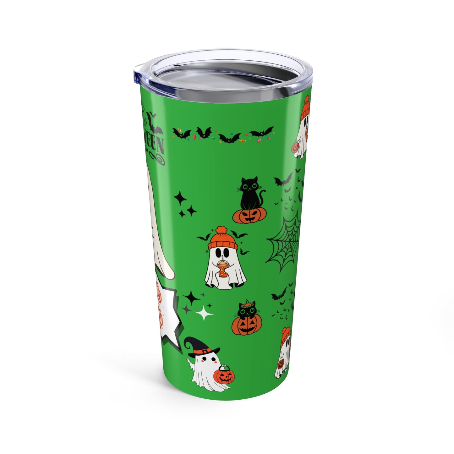 Tumblers Tumbler 20oz Vibrant Green, "Spooky Halloween 20oz Tumbler" Keep Your Drinks Hot or Cold with Style!