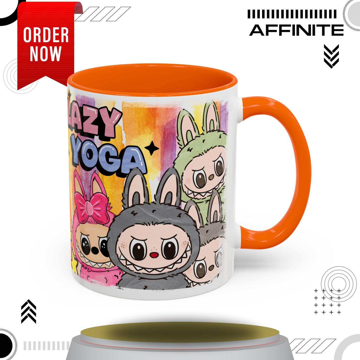 Mug Lazy Yoga Character Coffee Mug - Fun & Whimsical Art for Every Caffeine Lover