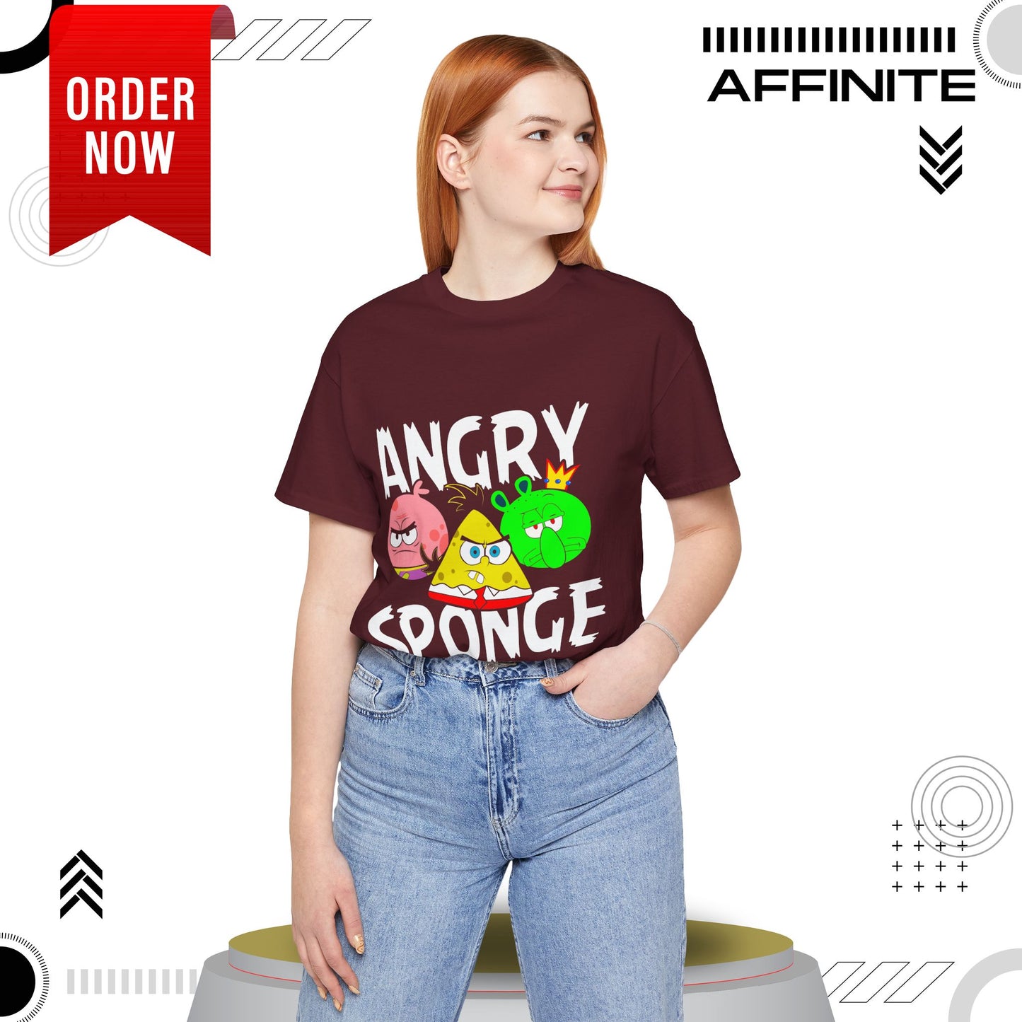 T-Shirt Angry Sponge T-Shirt - Funny Graphic Tee for Gamers (Unisex Cotton)