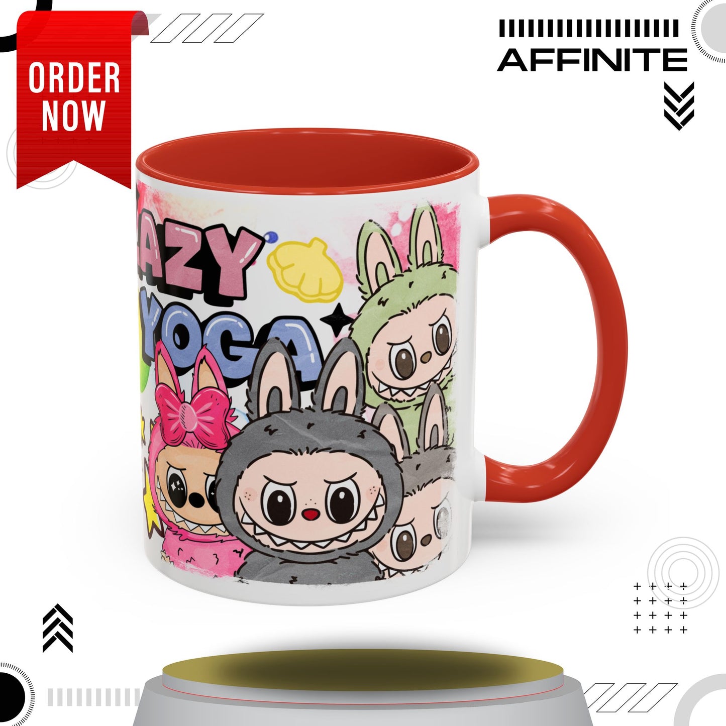 Mug Lazy Yoga Accent Coffee Mug - Fun and Colorful 11oz & 15oz Mugs for Coffee Lovers