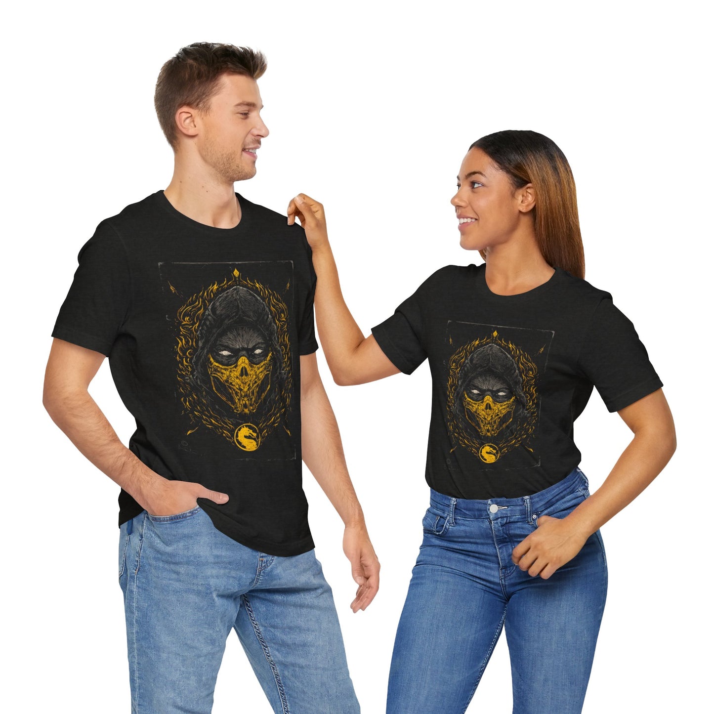 T-Shirt Scorpion Fire Ninja Graphic T-Shirt – Black & Yellow Gamer Tee