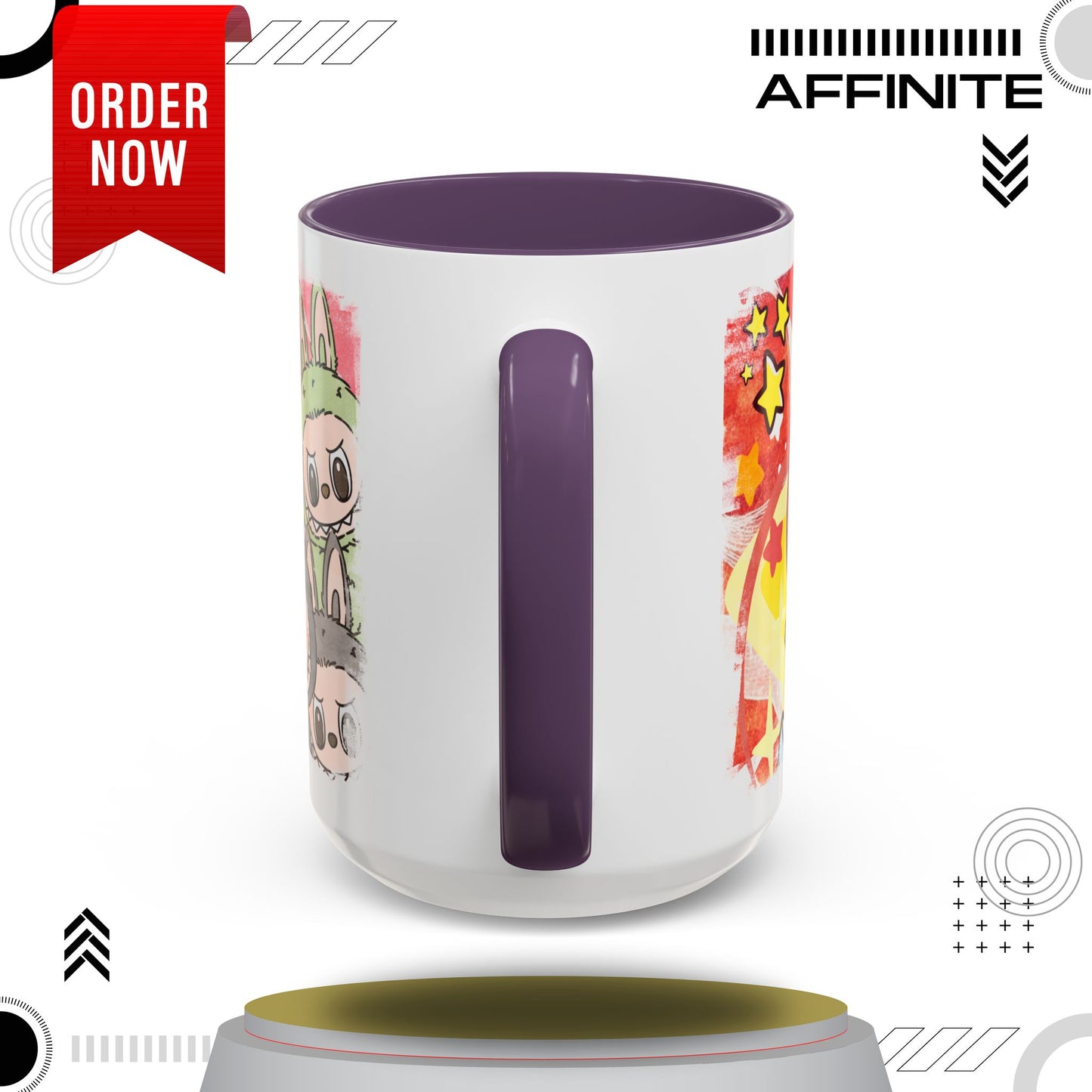 Mug Lazy Yoga Labubu Cartoon Accent Coffee Mug - Fun and Playful Design for Coffee Lovers