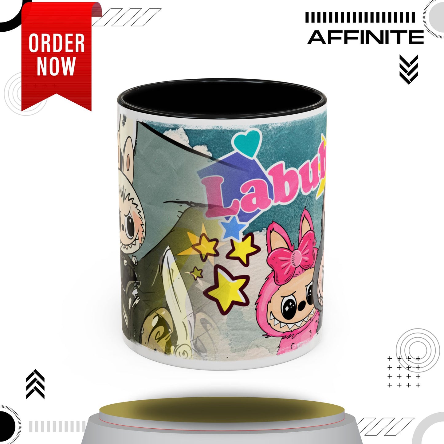 Mug Labubu Character Accent Coffee Mug - Cute and Colorful Design for Fans