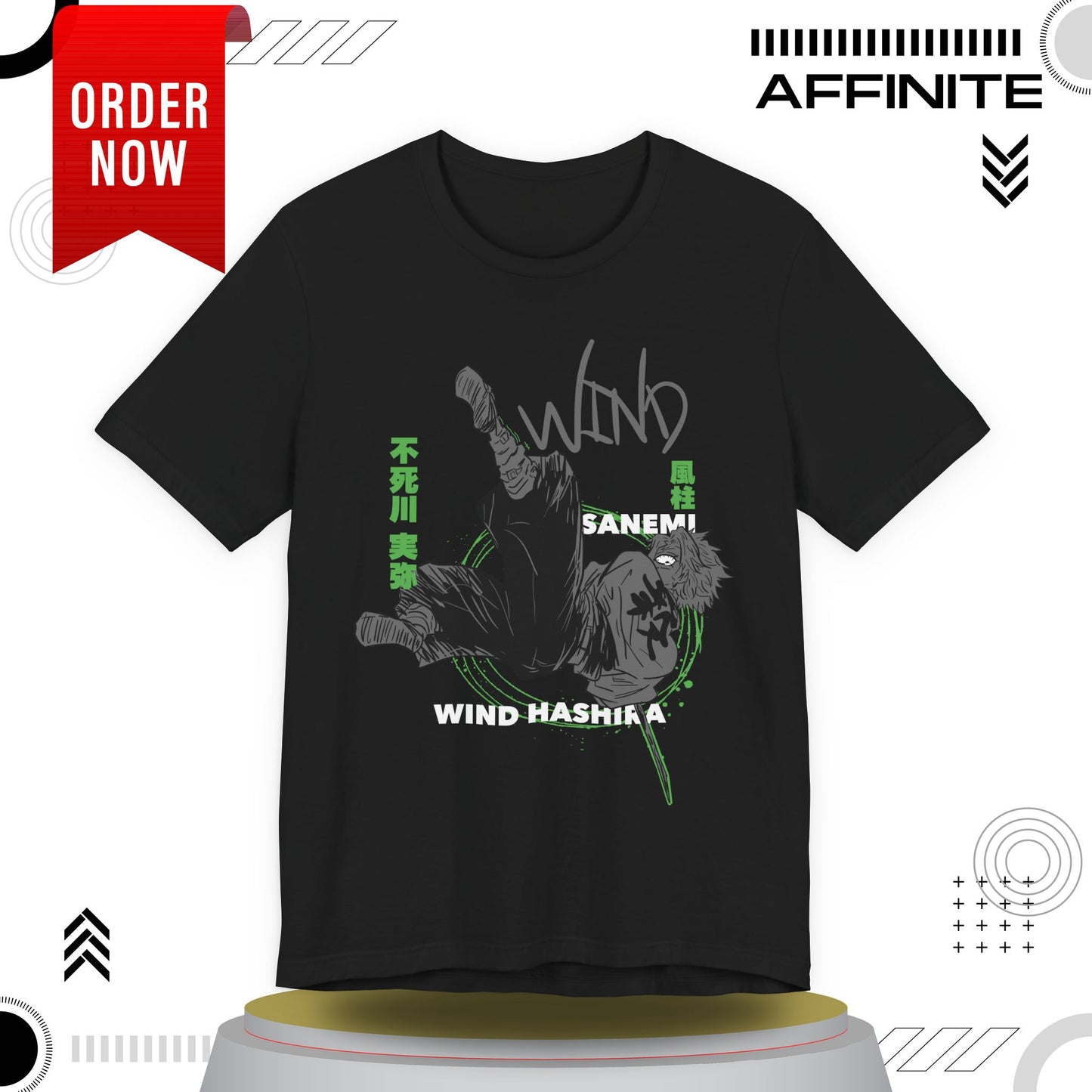 T-Shirt Sanemi Wind Hashira Shirt - Official Demon Slayer Merch (Unisex Anime Tee)