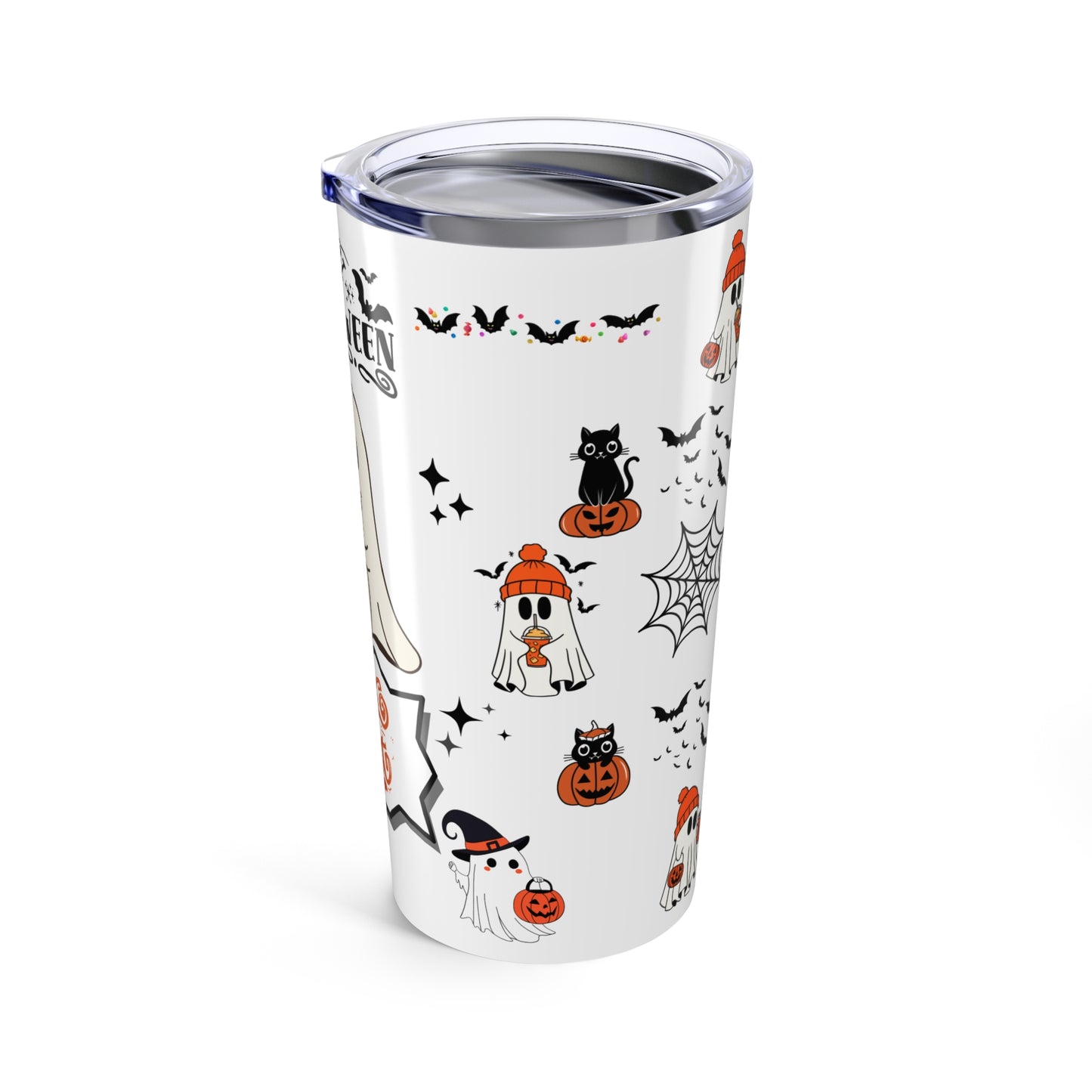 Tumblers Tumbler 20oz White, "Spooky Halloween 20oz Tumbler" Keep Your Drinks Hot or Cold with Style!