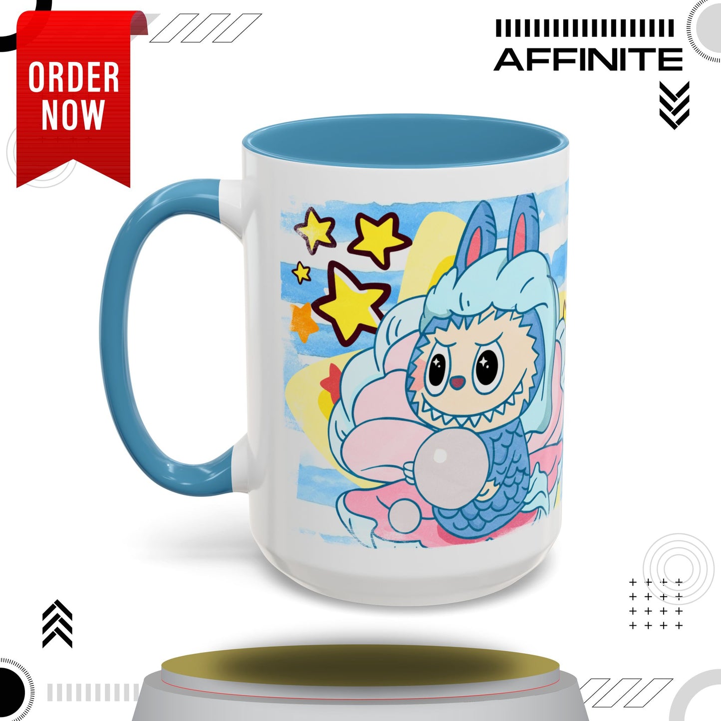 Mug Lazy Yoga Accent Coffee Mug - Cute Animal Design 11oz & 15oz 15oz Light Blue