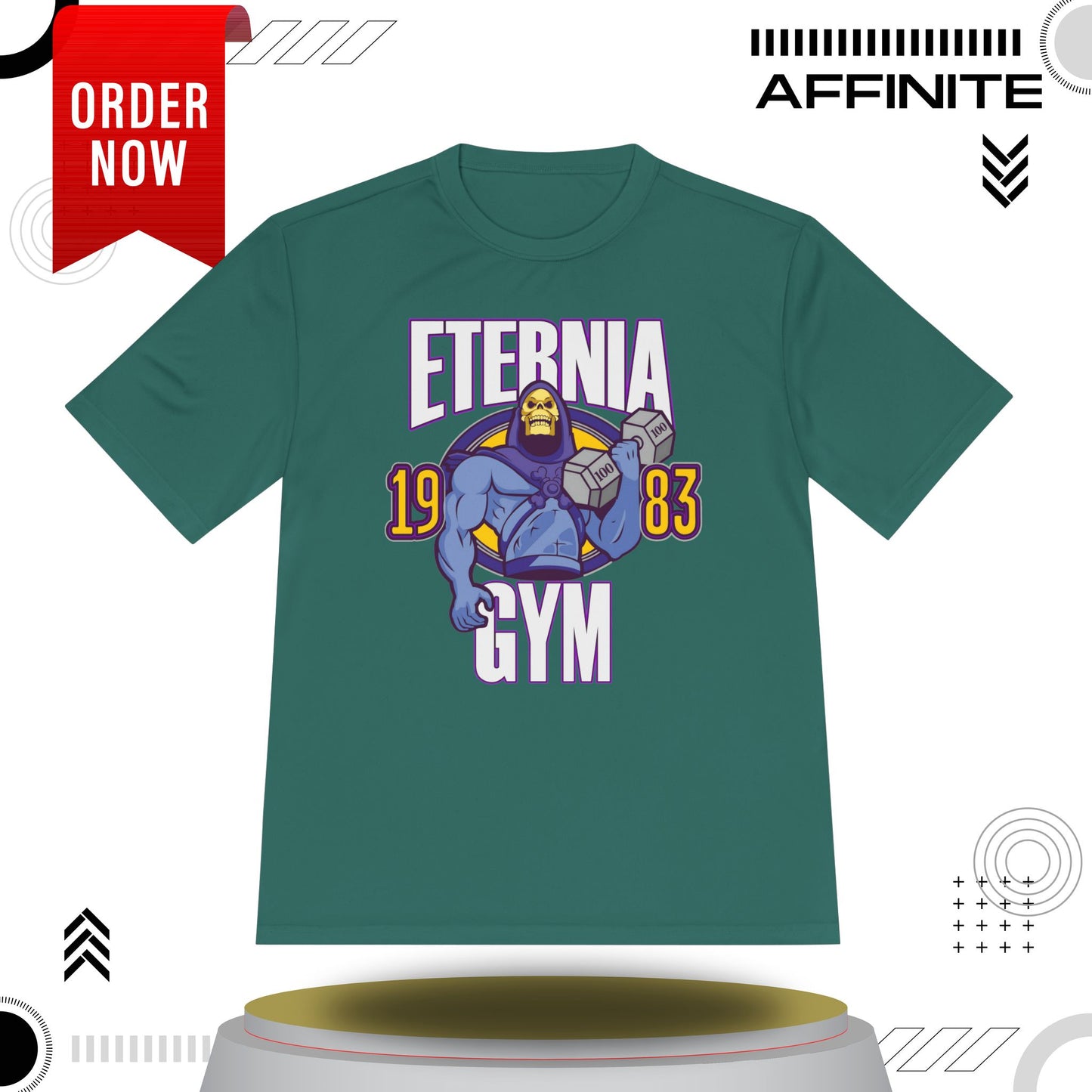 T-Shirt Eternia Gym Unisex Moisture Wicking Tee - Vintage Muscle Workout Shirt Forest Green