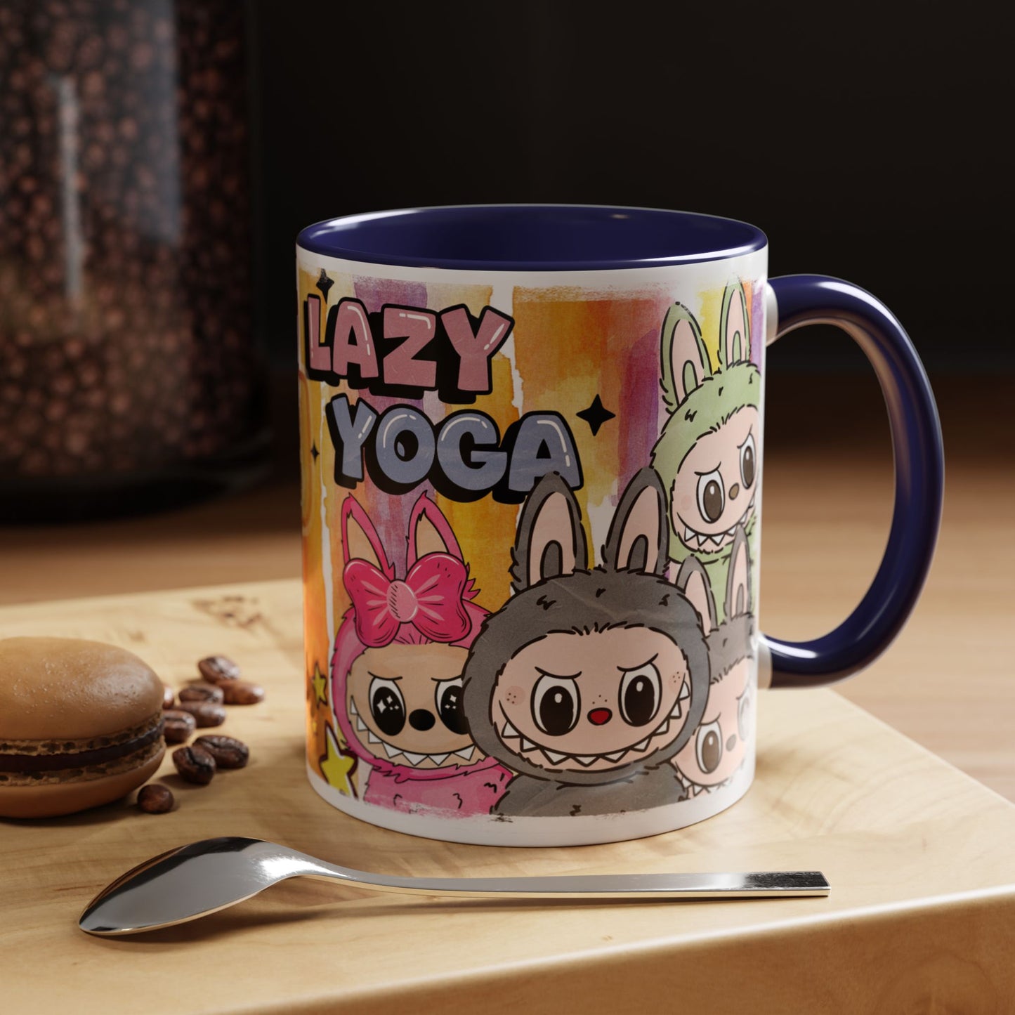 Mug Lazy Yoga Character Coffee Mug - Fun & Whimsical Art for Every Caffeine Lover