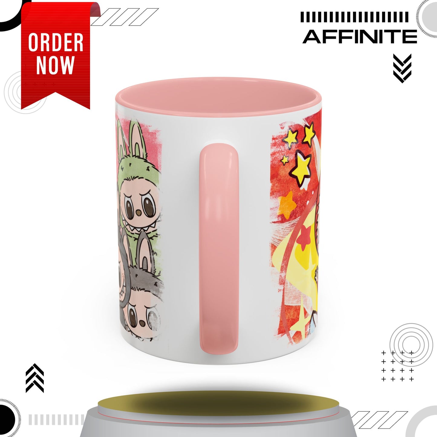 Mug Lazy Yoga Labubu Cartoon Accent Coffee Mug - Fun and Playful Design for Coffee Lovers