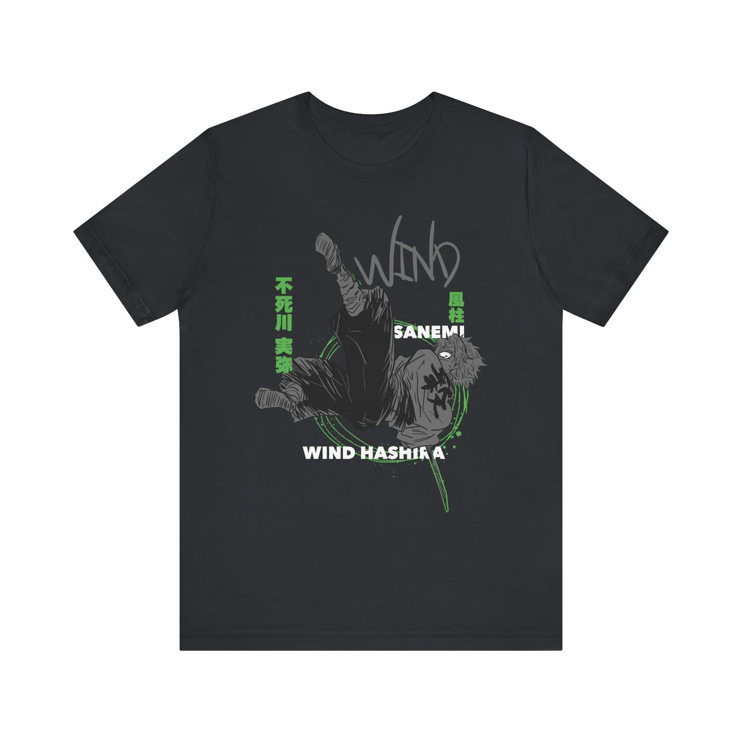 T-Shirt Sanemi Wind Hashira Shirt - Official Demon Slayer Merch (Unisex Anime Tee) Vintage Black