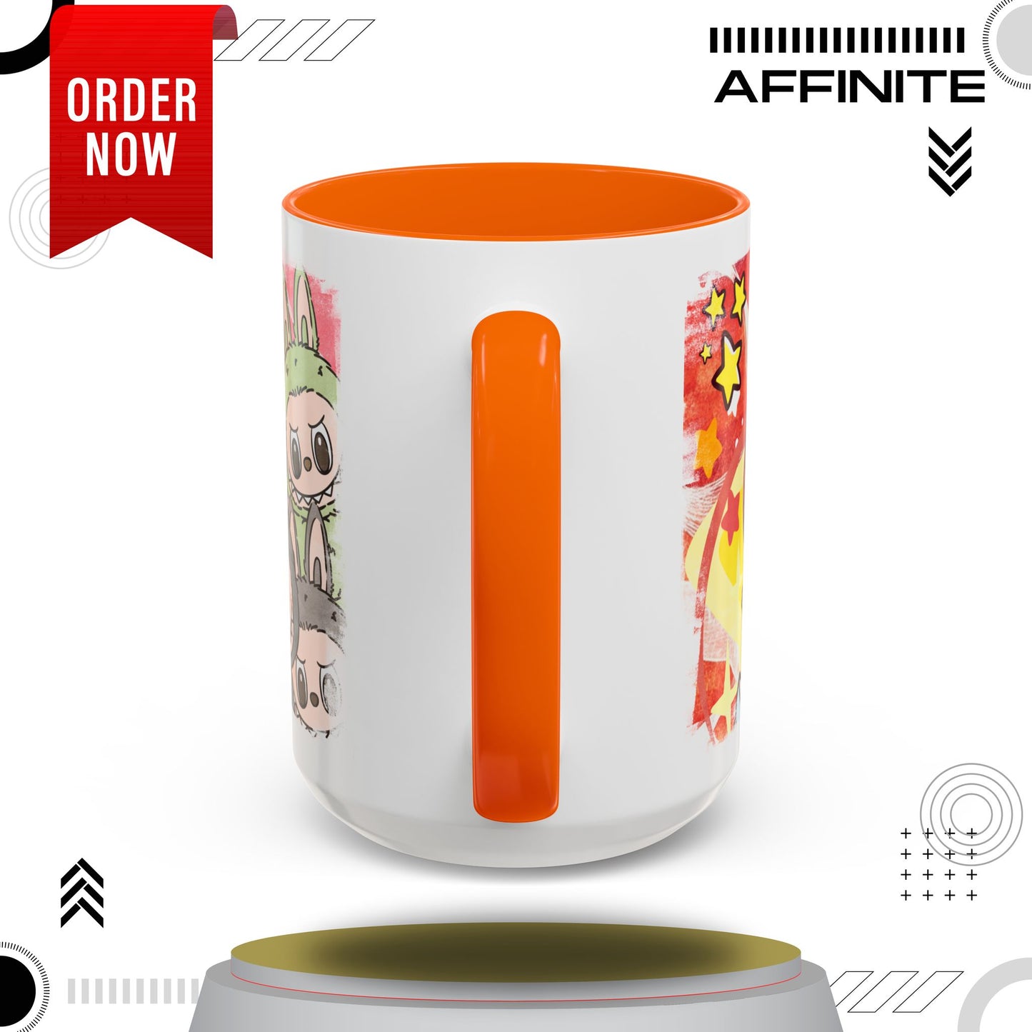 Mug Lazy Yoga Labubu Cartoon Accent Coffee Mug - Fun and Playful Design for Coffee Lovers