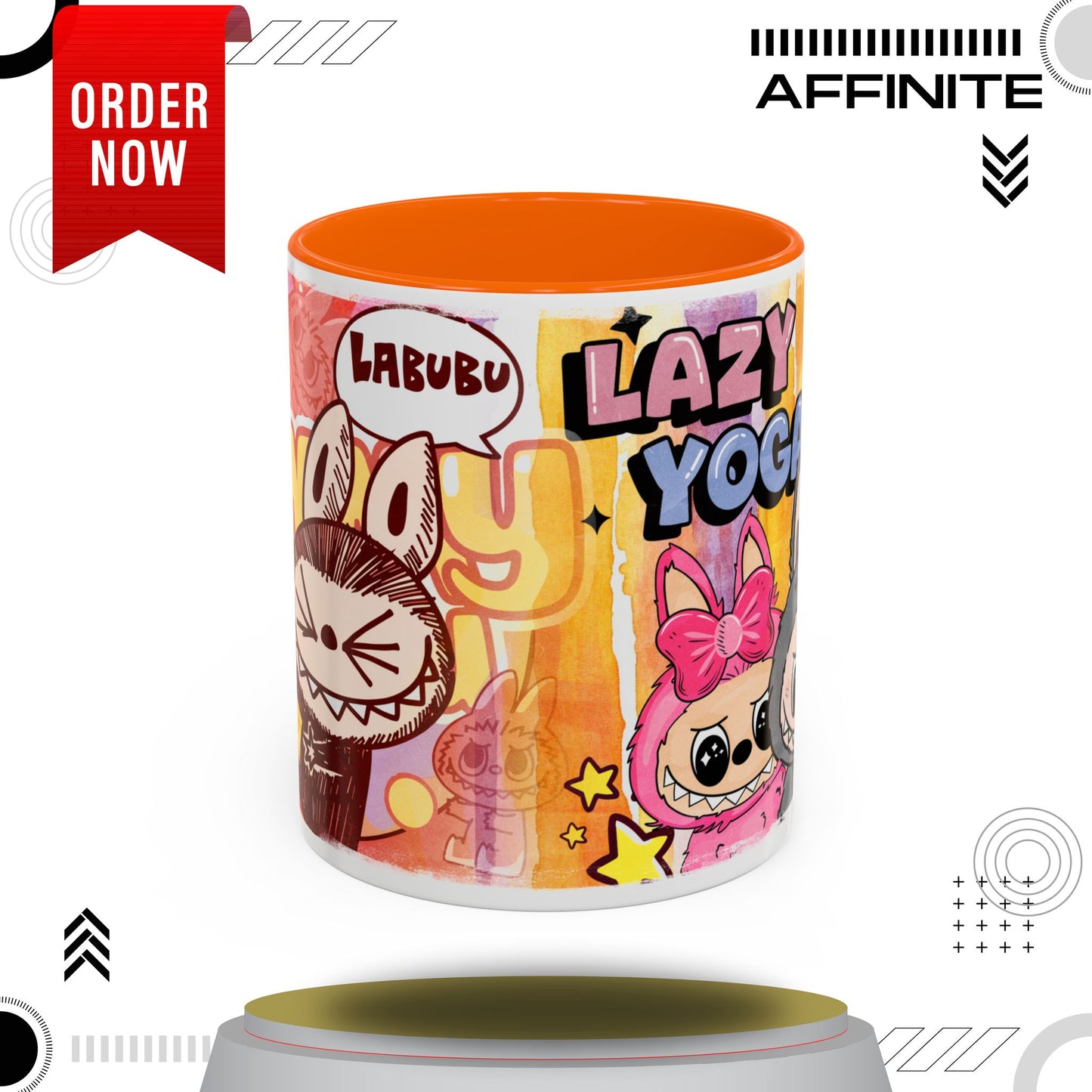 Mug Lazy Yoga Character Coffee Mug - Fun & Whimsical Art for Every Caffeine Lover