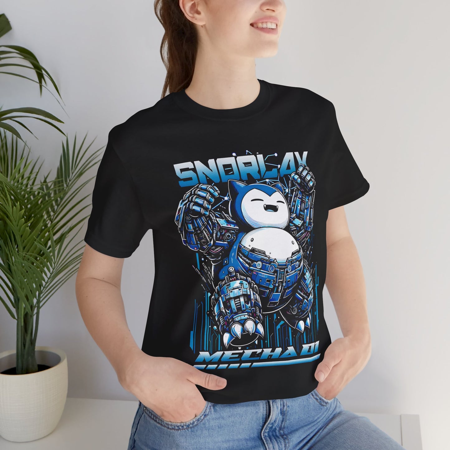 T-Shirt Robot Snoorlax Unisex Softstyle T-Shirt / Anime-Inspired Graphic Tee by Bella+Canvas