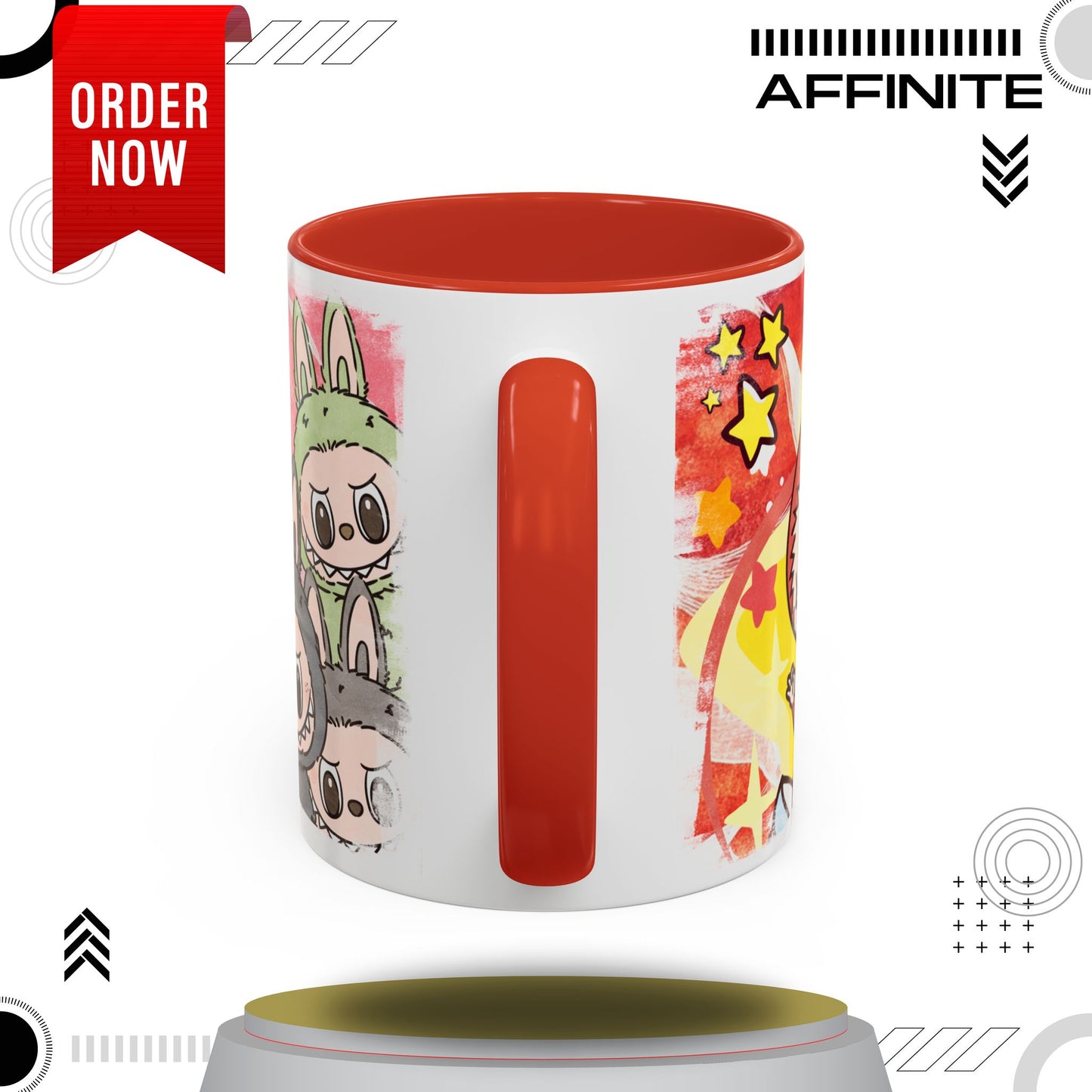 Mug Lazy Yoga Labubu Cartoon Accent Coffee Mug - Fun and Playful Design for Coffee Lovers
