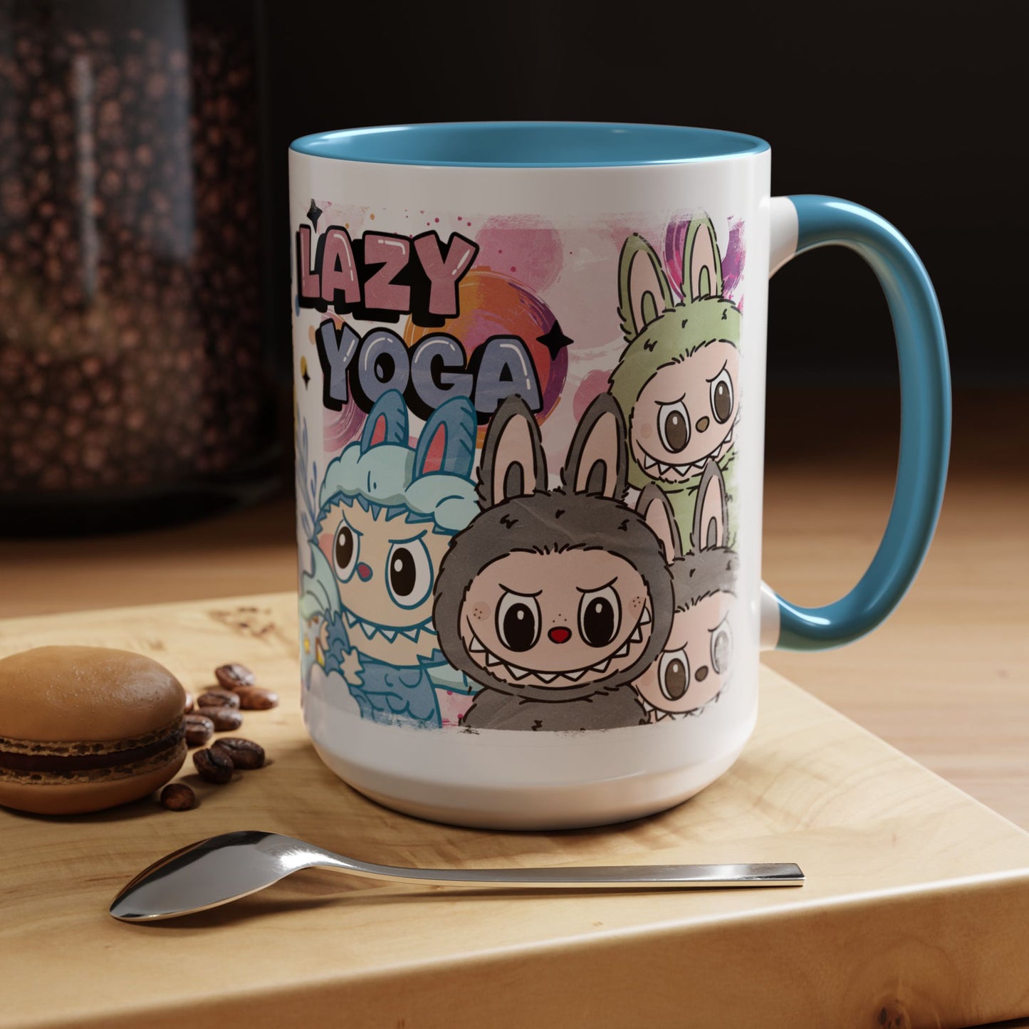 Mug Labubu Lazy Yoga Accent Coffee Mug - Fun & Whimsical Design for Relaxation Lovers