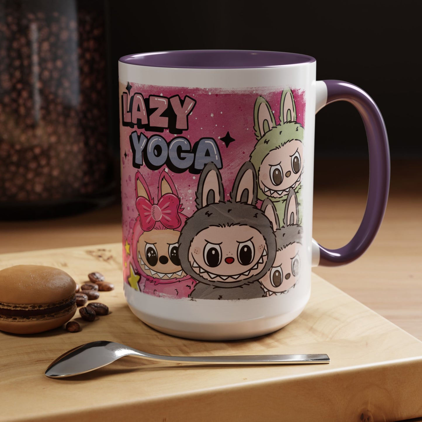 Mug Lazy Yoga Labubu Accent Coffee Mug - Fun & Playful Design for Relaxation