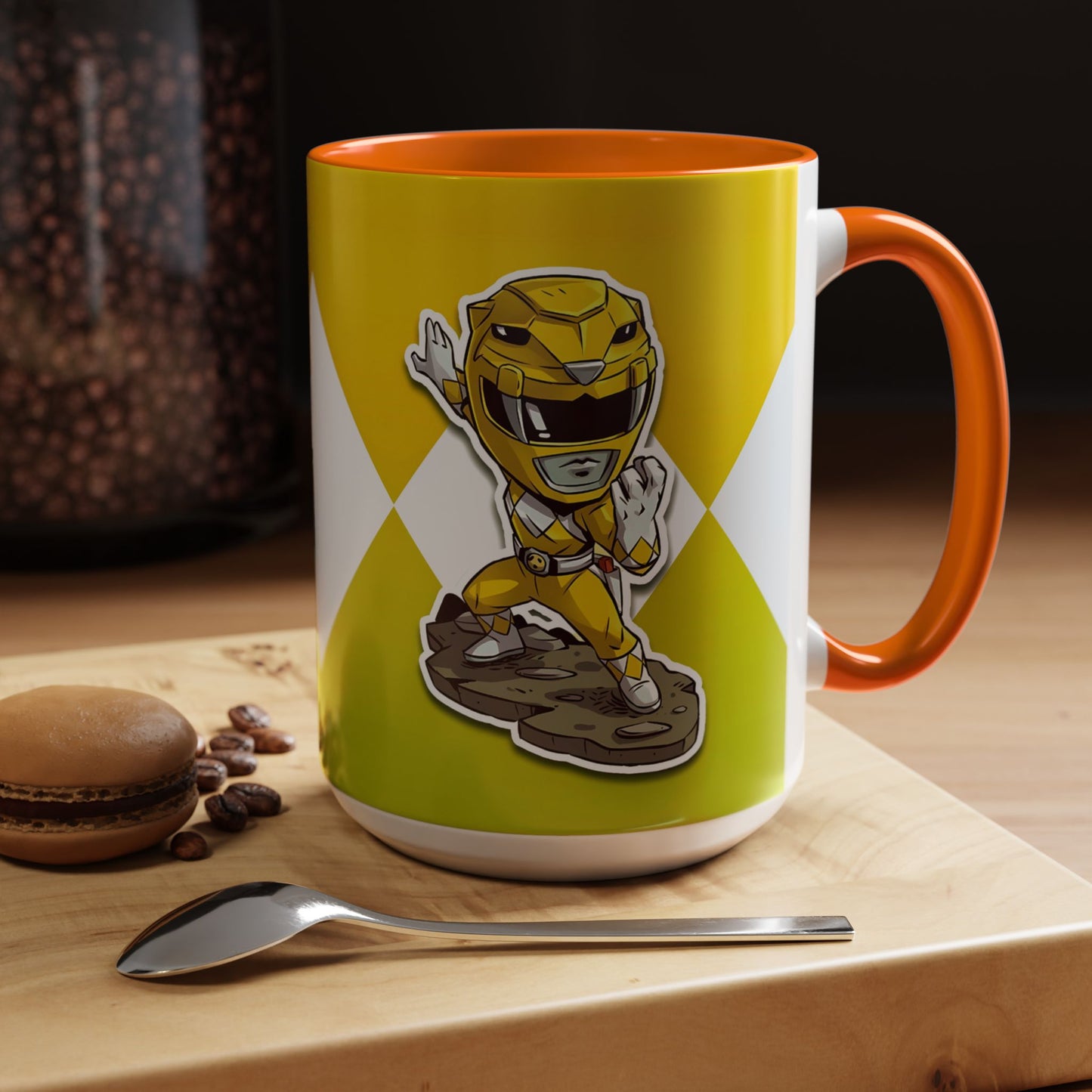 Mug Mighty Morphin Power Rangers Yellow Ranger Ceramic Mug - 11oz & 15oz Coffee Mug - Accent Mug for Pop Culture Fans