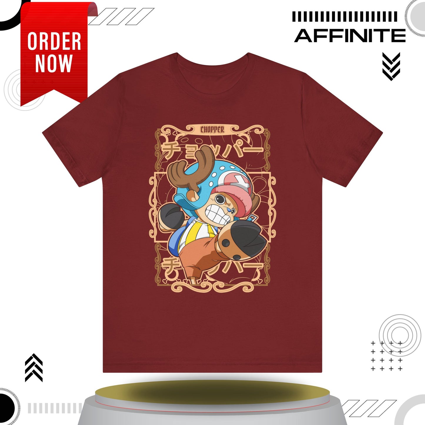 T-Shirt Anime-Inspired Unisex Short Sleeve Tee - 100% Cotton Chopper T-Shirt by Bella+Canvas Cardinal