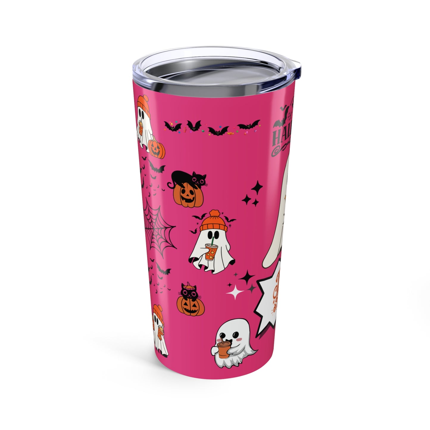 Tumblers Tumbler 20oz Raspberry Pink, "Spooky Halloween 20oz Tumbler" Keep Your Drinks Hot or Cold with Style!