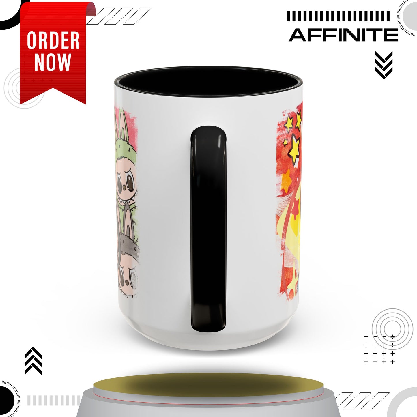 Mug Lazy Yoga Labubu Cartoon Accent Coffee Mug - Fun and Playful Design for Coffee Lovers