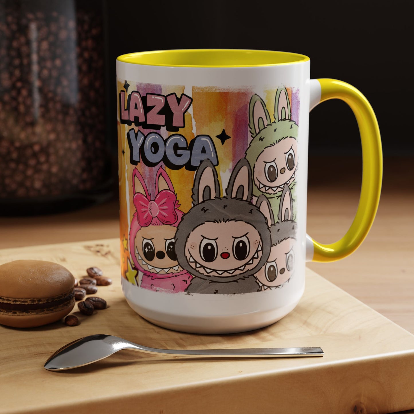 Mug Lazy Yoga Character Coffee Mug - Fun & Whimsical Art for Every Caffeine Lover