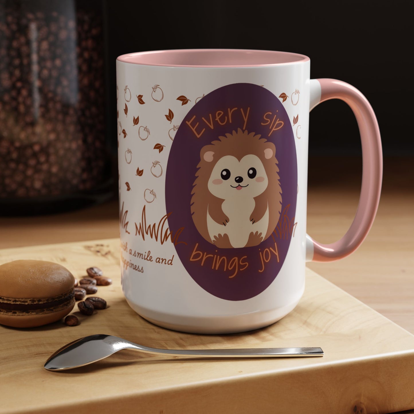 Mug Cute Hedgehog Accent Coffee Mug , Funny Gift for Animal Lovers, (11oz) (15oz)