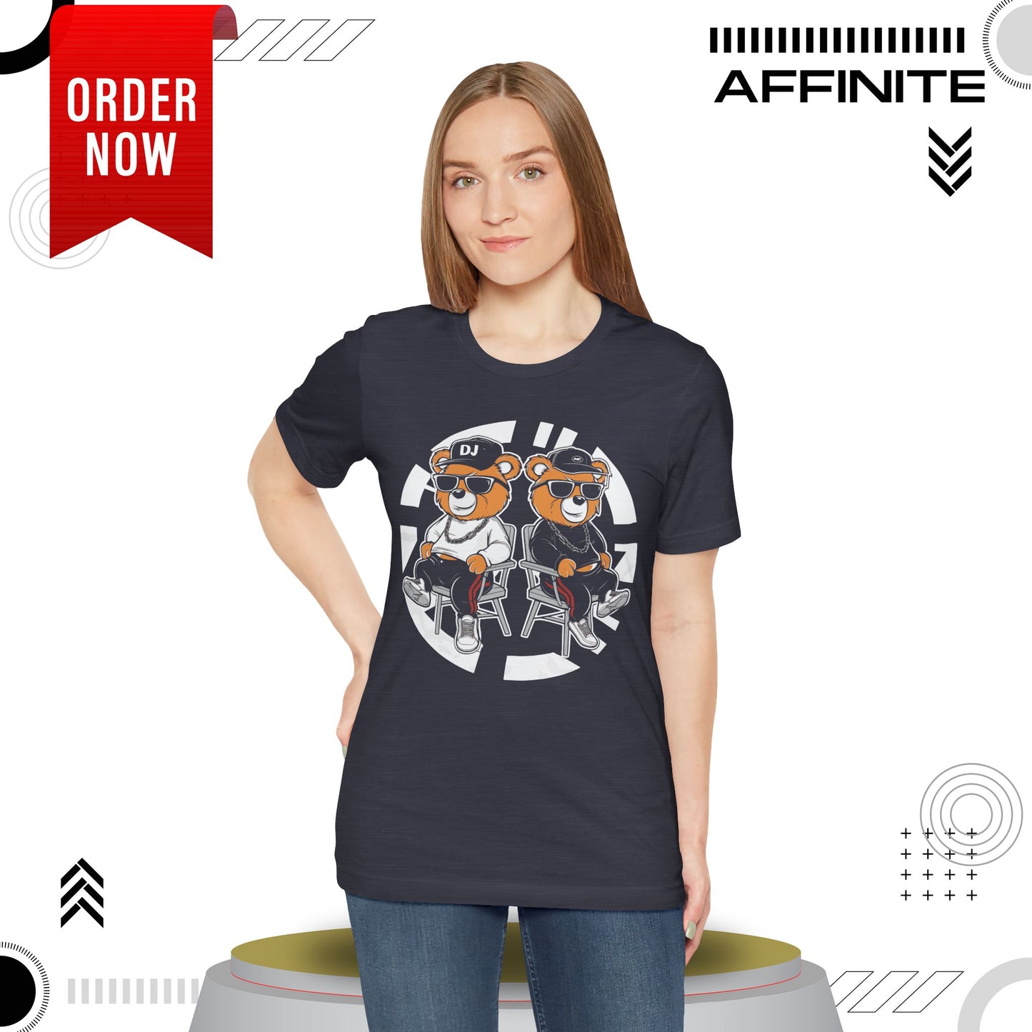 T-Shirt Awesome Bear T-Shirt - Fun Graphic Unisex Tee for Teen & Adults (100% Cotton)