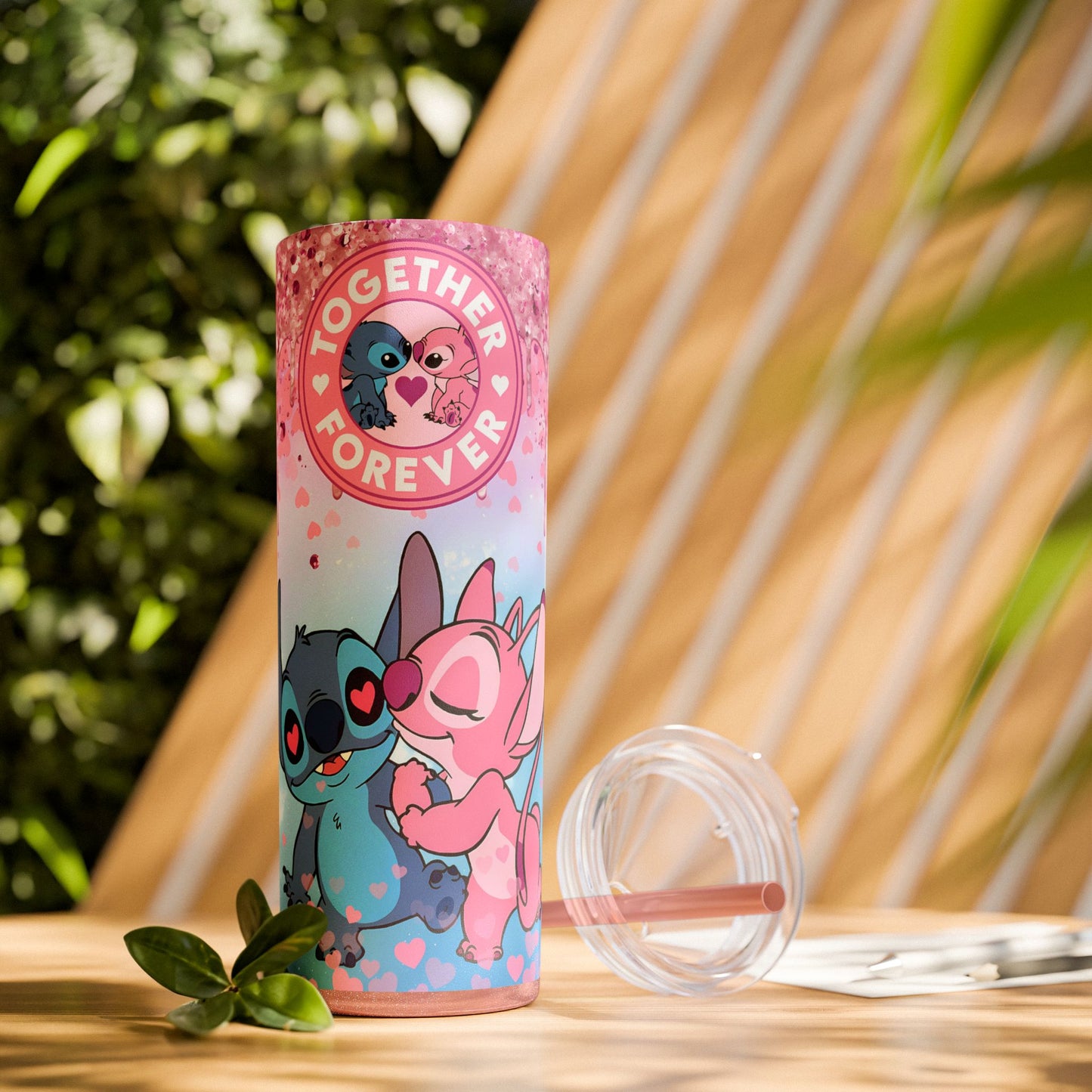 Tumblers Disney Stitch Together Forever Tumbler with Straw, 20oz