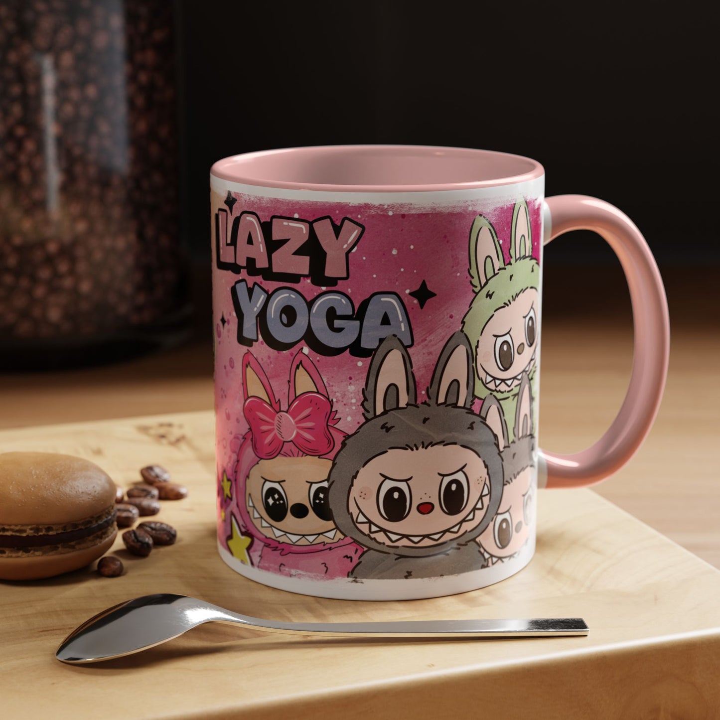 Mug Lazy Yoga Labubu Accent Coffee Mug - Fun & Playful Design for Relaxation