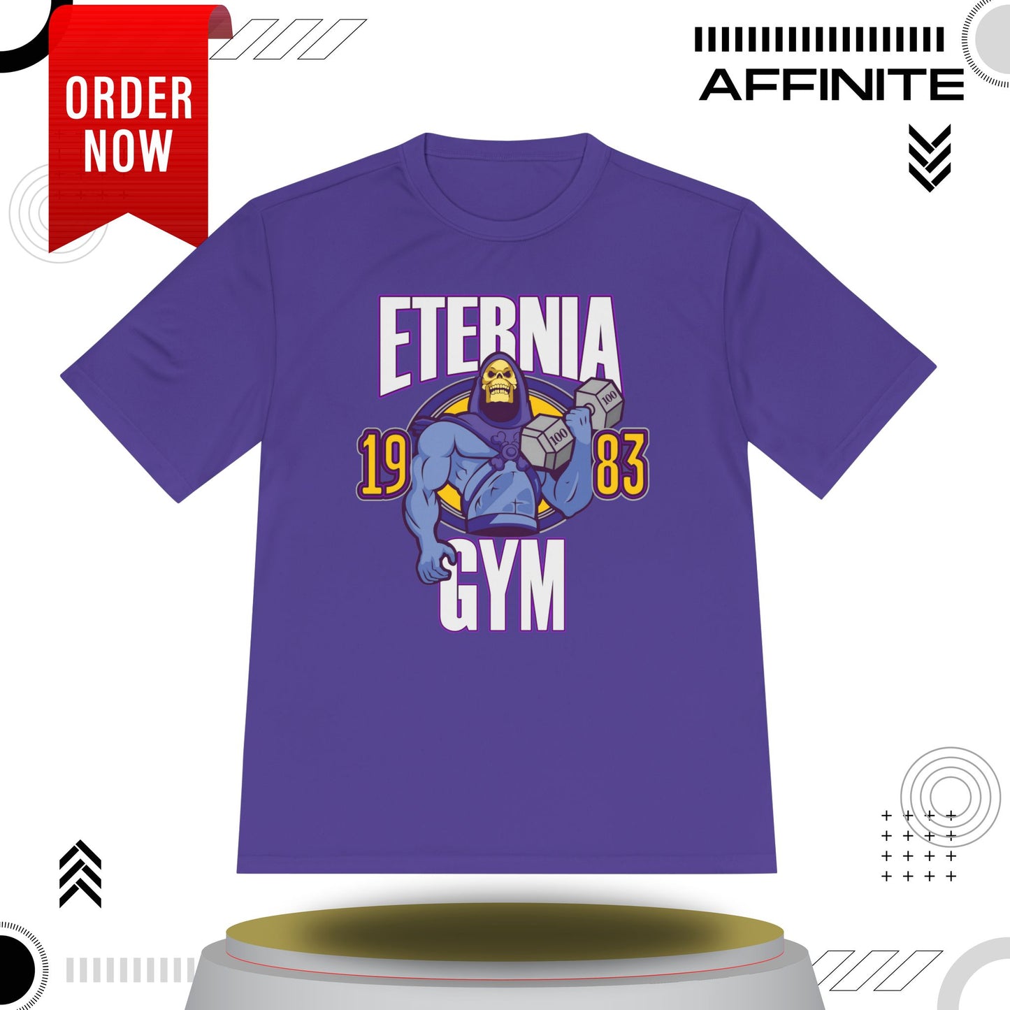 T-Shirt Eternia Gym Unisex Moisture Wicking Tee - Vintage Muscle Workout Shirt Purple