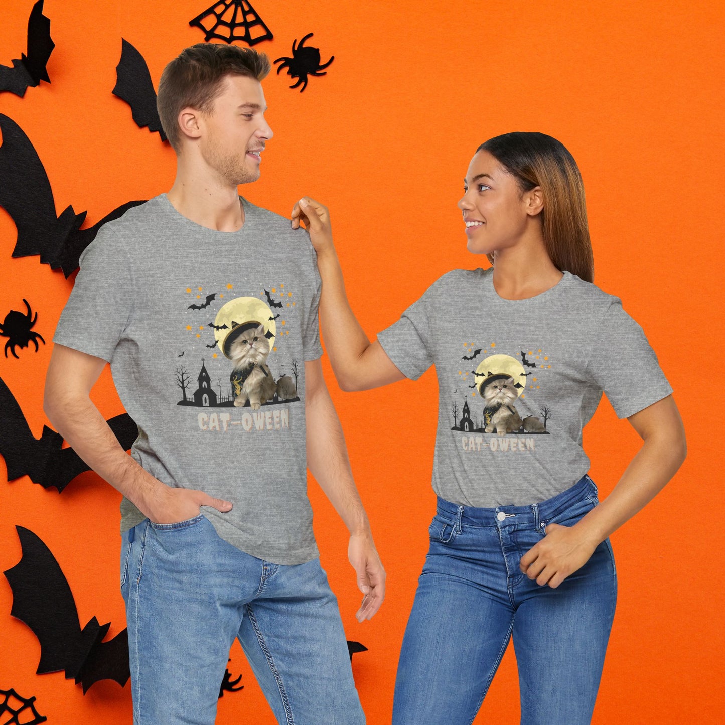 T-Shirt Unisex Halloween Cat Tee Good ‘Cat-oween’ – Perfect for Cat Lovers & Halloween Fans!