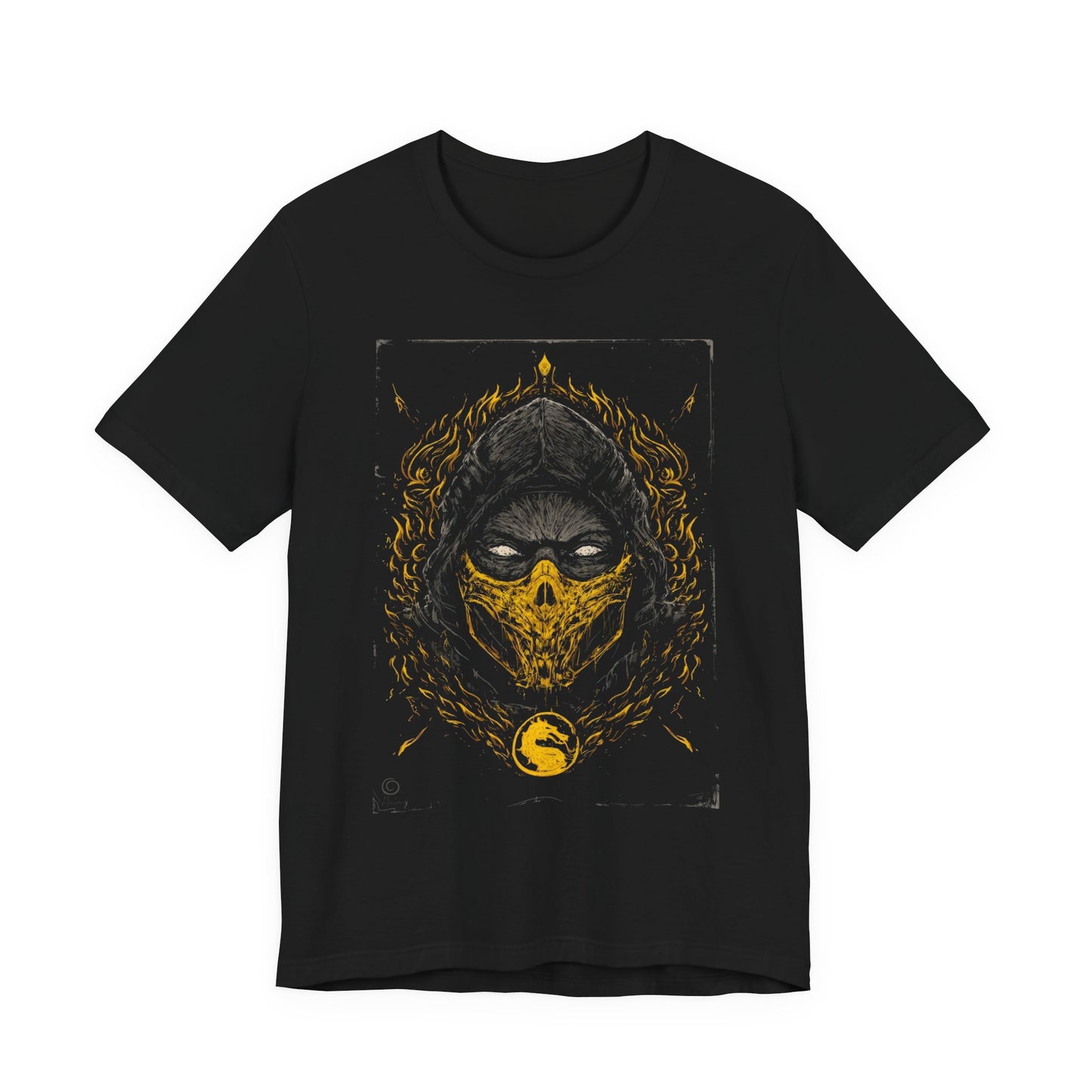 T-Shirt Scorpion Fire Ninja Graphic T-Shirt – Black & Yellow Gamer Tee
