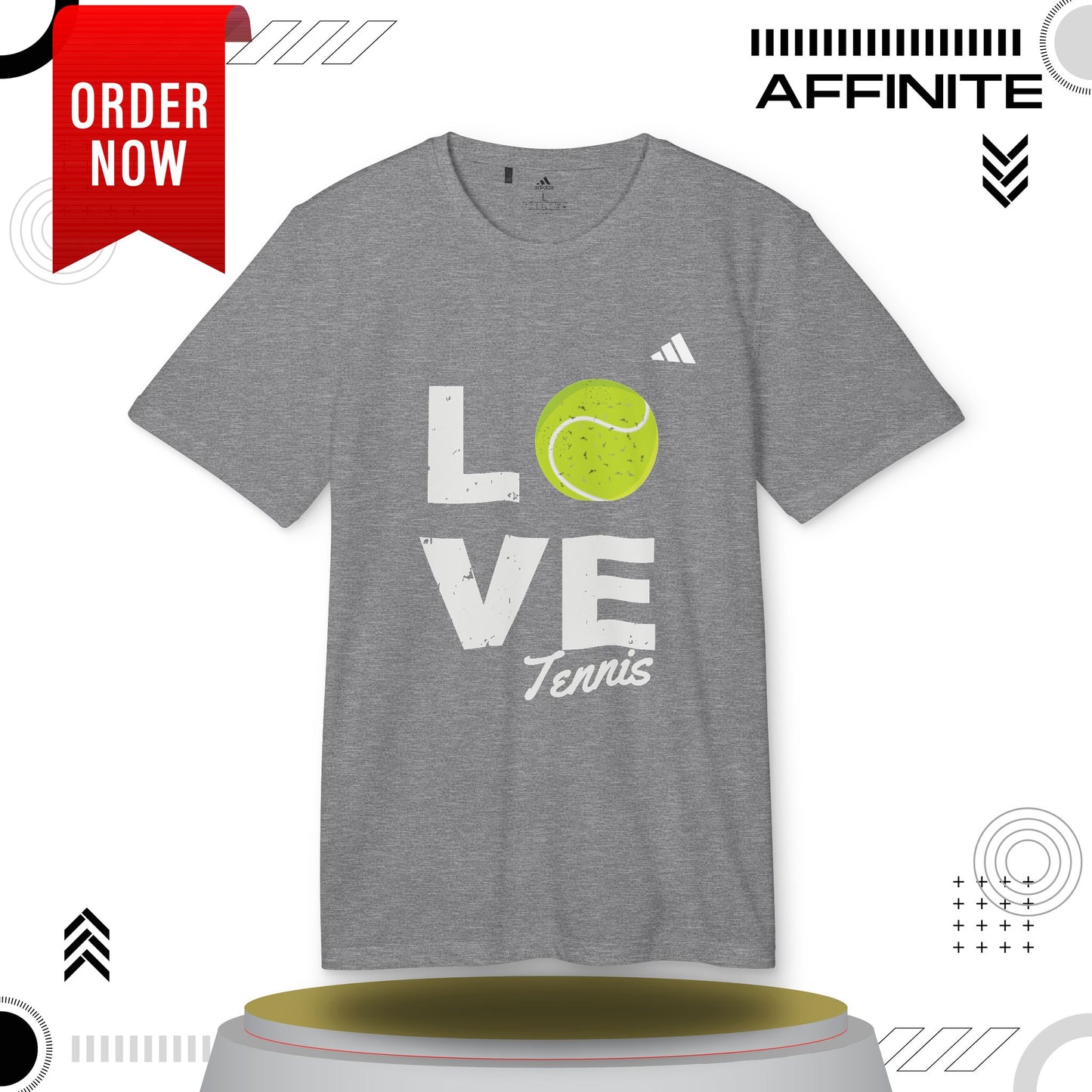 T-Shirt Love Tennis Unisex Sport T-shirt, Athletic Tee, Gift for Tennis Lovers, Tennis Apparel, Sportswear, Fitness Clothing by Adidas Black Heather