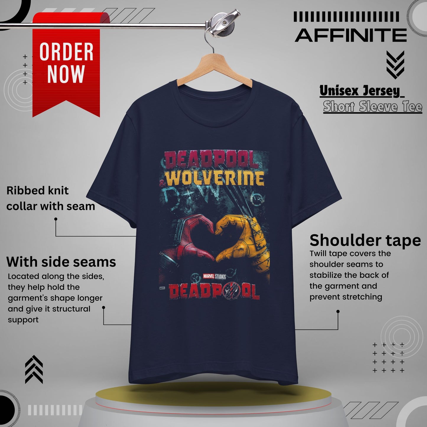 T-Shirt Deadpool Wolverine T-Shirt | Marvel Unisex Graphic Tee | Perfect Gift for Fans Navy