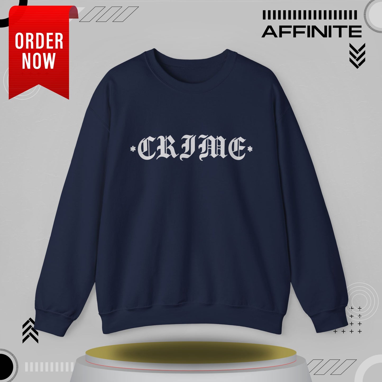 Sweatshirt CRIME Graphic Sweatshirt - Unisex Heavy Blend Crewneck (Cotton/Polyester) Navy