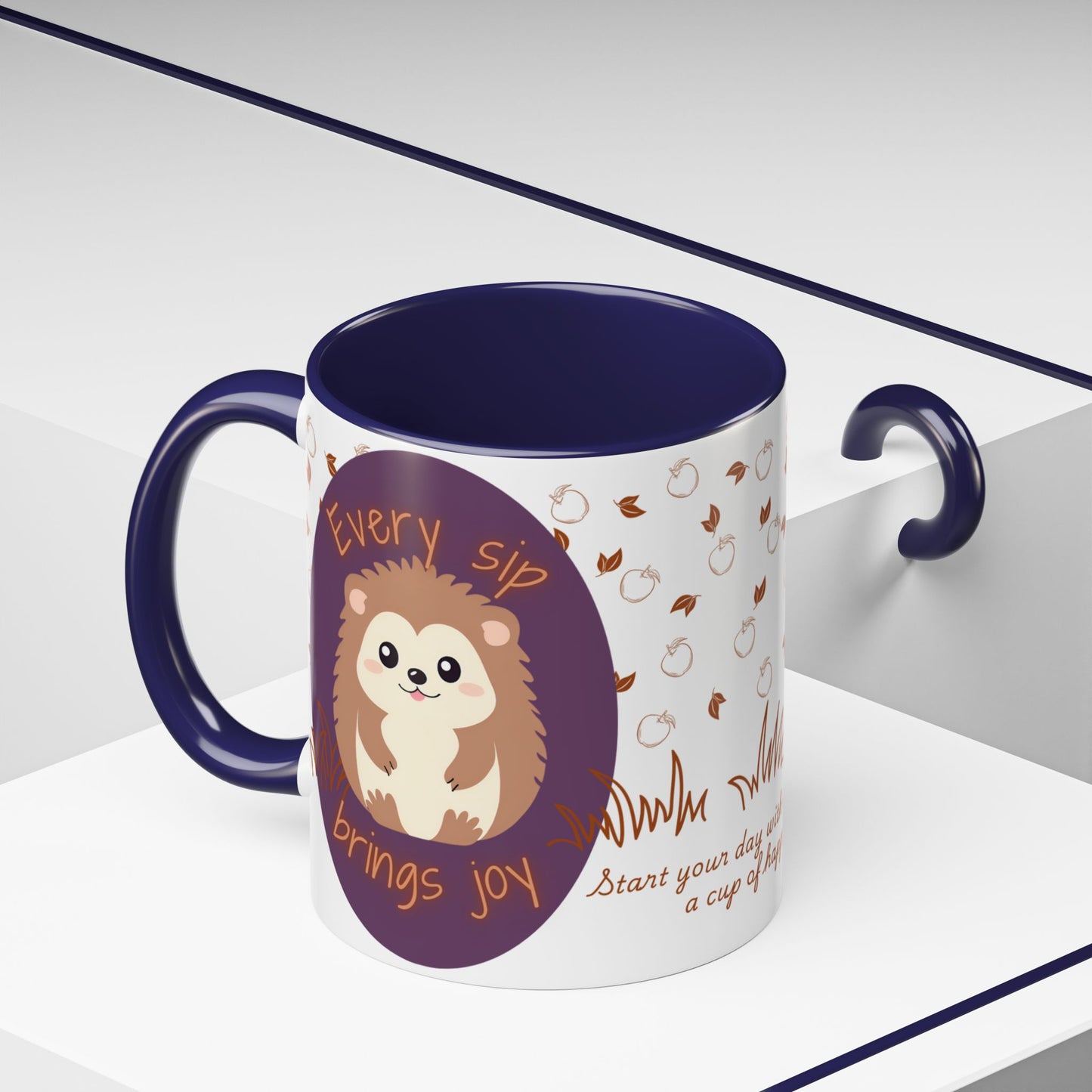Mug Cute Hedgehog Accent Coffee Mug , Funny Gift for Animal Lovers, (11oz) (15oz)