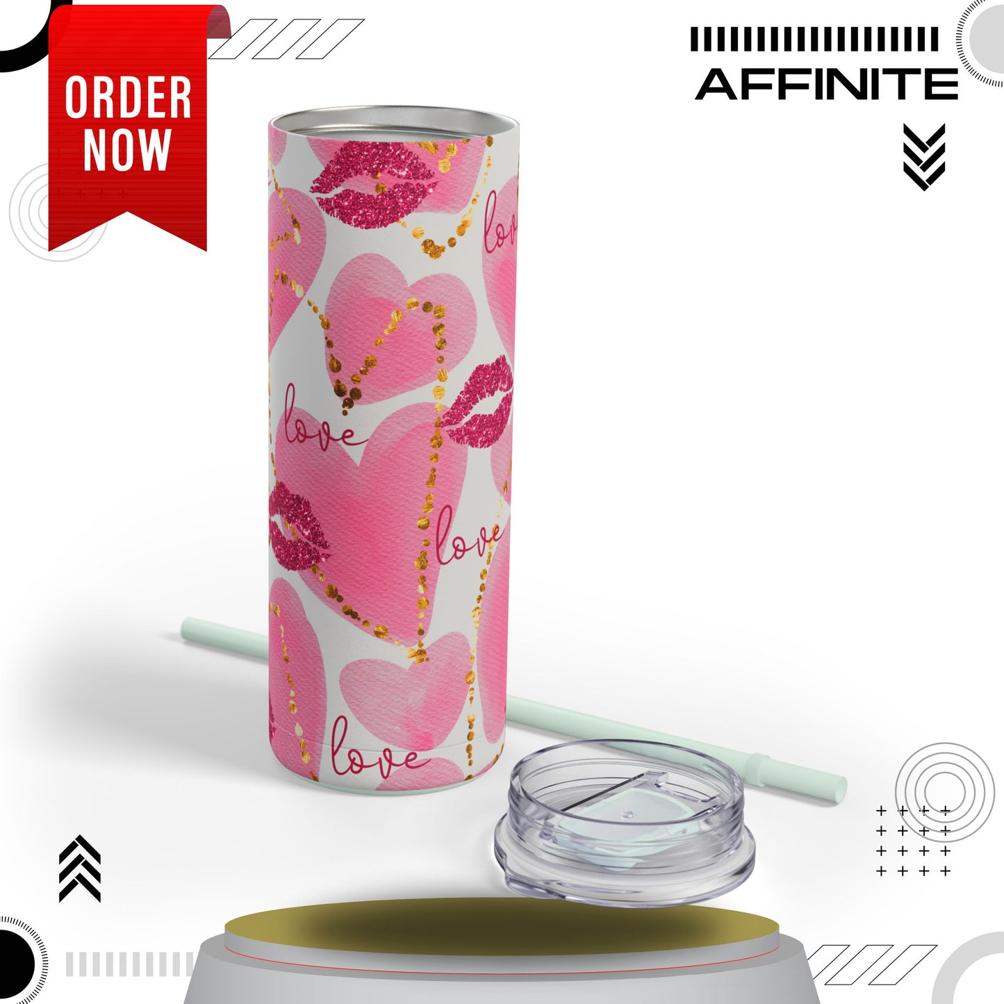 Tumblers Love Inspired Tumbler – 20oz Skinny Matte Cup for Hot & Cold Drinks