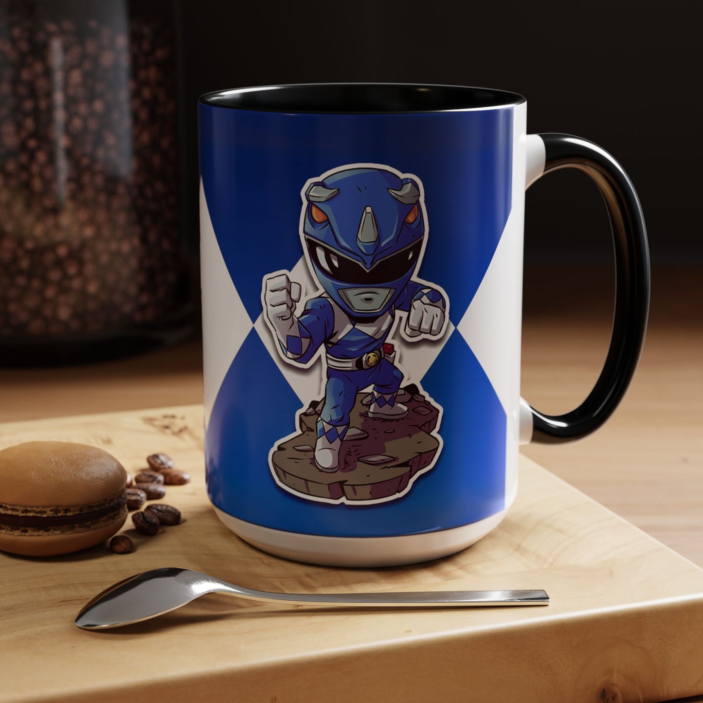 Mug Mighty Morphin Power Rangers Blue Ranger Ceramic Mug - 11oz & 15oz Coffee Mug - Accent Mug for Pop Culture Fans